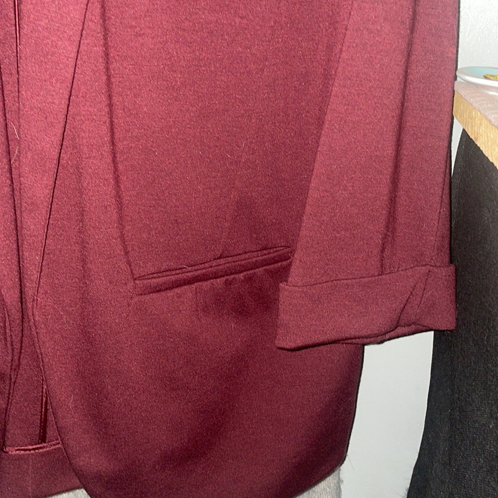 Lauren Conrad Maroon 3/4 sleeve blazer Sz 16 - Picture 2 of 4